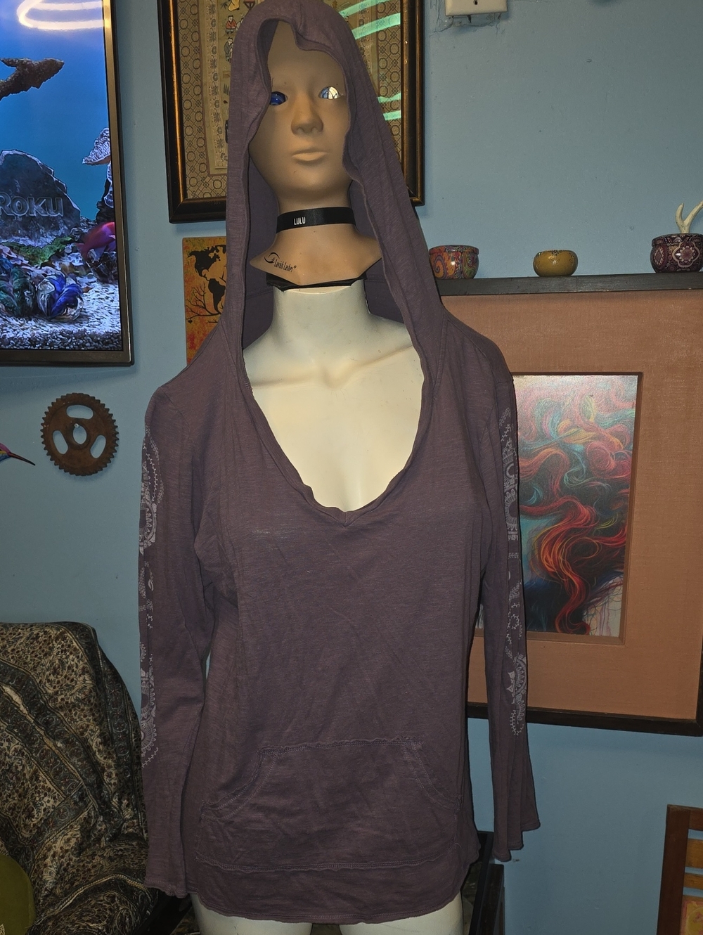 Xersion Plum Hooded Long-Sleeve Pullover